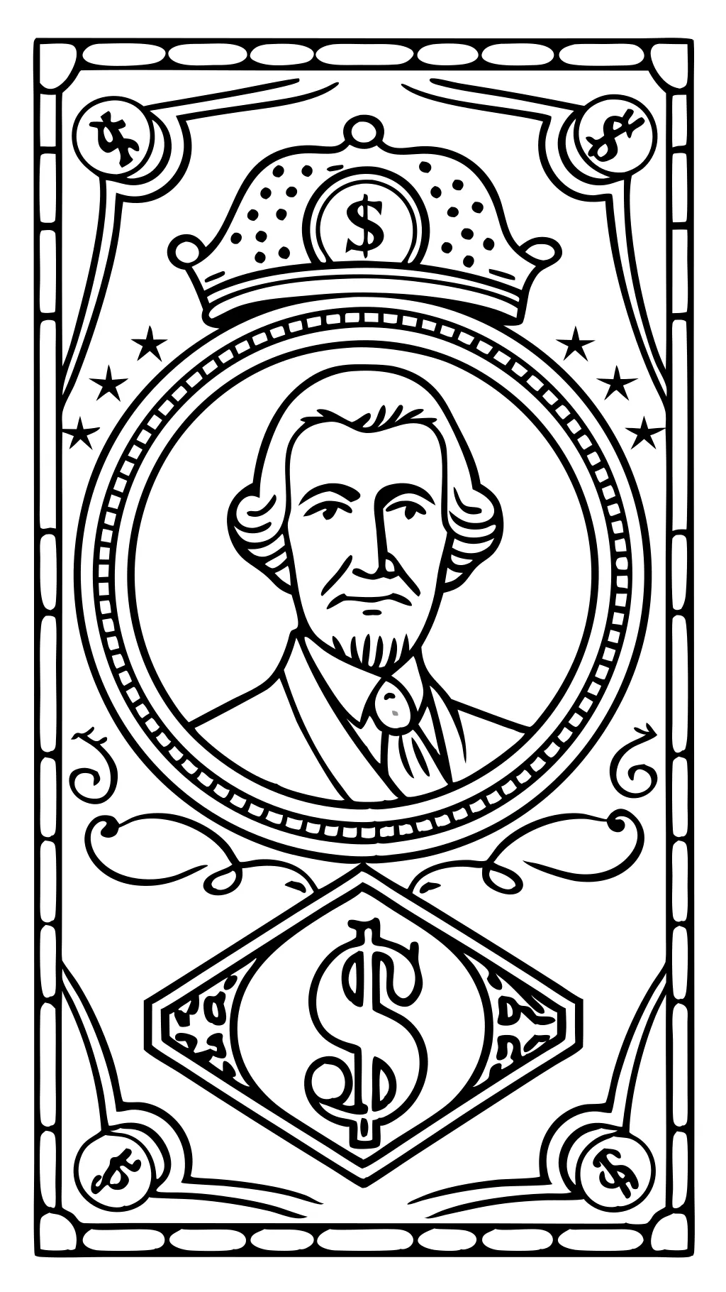 dollar bill coloring page